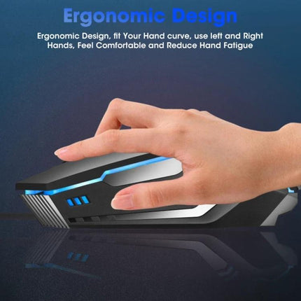 ZGB K3 Ergonomic Wired Gaming Mouse with RGB Lights showing hand grip and ergonomic design to reduce fatigue