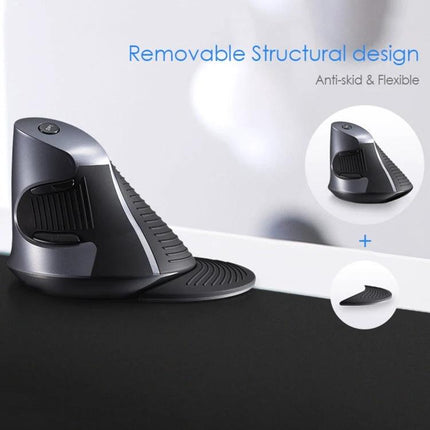 DELUX M618GX Wireless Ergonomic Vertical Mouse for Comfortable Navigation - removable structural design with anti-skid rubber grip and wrist support