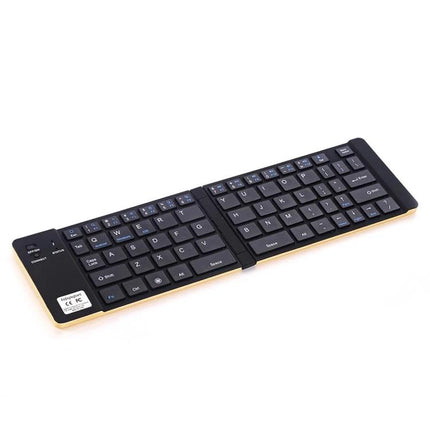 Foldable Bluetooth Keyboard with Built-in Holder for Mobile Devices compact black foldable Bluetooth keyboard for smartphones and tablets
