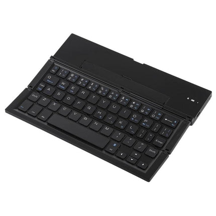 GK608 Ultra-Thin Foldable Bluetooth Keyboard with Built-in Holder in black, compact portable design with built-in device stand