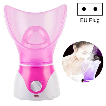 KH Facial Steam Machine For Deep Cleansing At Home Skincare Routine - pink compact facial steamer with masks, EU/US plug, measuring cup