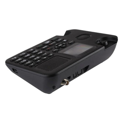 The ZT9000 Phone for Daily Business Communication Needs - black wireless GSM desk phone showing keypad, display, speaker and dual SIM antenna port