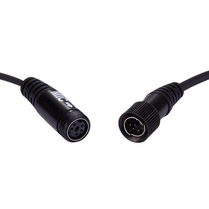 Motorcycle Helmet Headset with PTT for Two-Way Radios showing male and female connector cables for helmet audio and radio integration