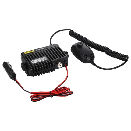 AnyTone Dual-Band Mobile Radio for Vehicle Communication installed mobile radio unit with handheld microphone and power cable