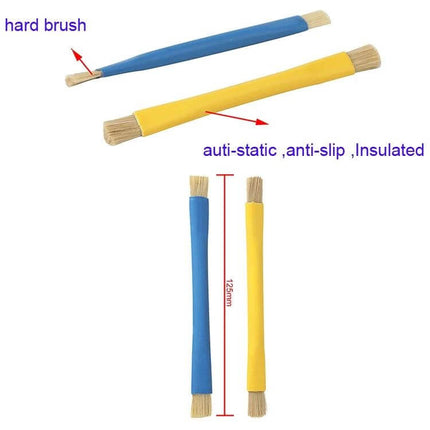 Kaisi Double Head BGA Repair Brush For Circuit Boards - dual-head anti-static insulated brush with soft bristles for PCB cleaning and flux application