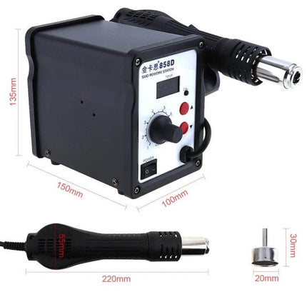 Kaisi K-858D SMD Hot Air Soldering Station With EU Plug compact benchtop hot air rework station for SMD desoldering and reflow