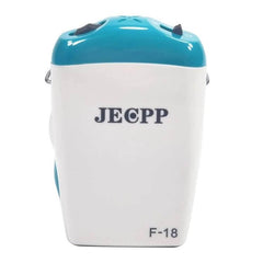 KAIXINWEI In-Ear Hearing Aid Amplifier for Seniors shown front view of compact white and teal in-ear amplifier with controls, model F-18