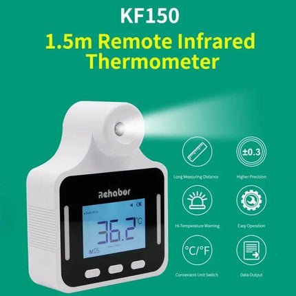 KF150 Non-Contact Infrared Thermometer For Home Use wall-mount infrared forehead thermometer with 1.5m range, quick 0.5s reading and digital display