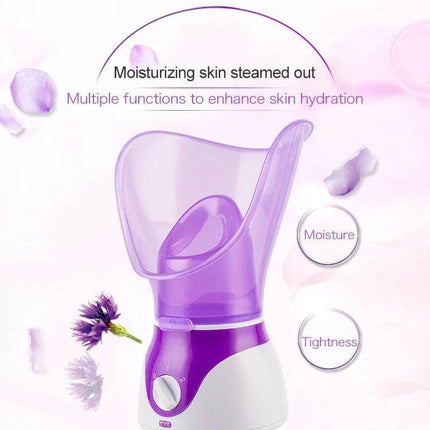 KH Facial Steam Machine For Deep Cleansing At Home Skincare Routine compact purple facial steamer for moisturizing skin and improved serum absorption