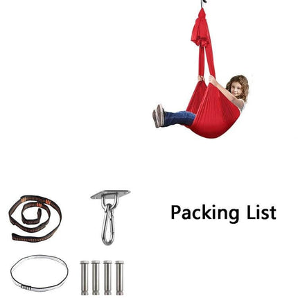 Kids Elastic Hammock Swing 100x280 cm red indoor kids hammock with hardware and packing list