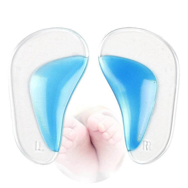 Kids Gel Insoles Size S For Everyday Comfort Daily Wear - blue transparent low-profile gel arch support for kids shoes