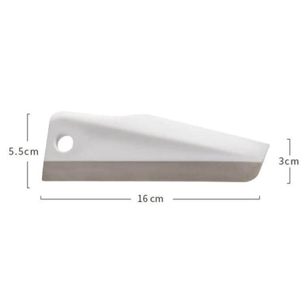 Kitchen Bathroom Countertop Scraper Dual Sided Cleaning - white 16cm scraper with ergonomic handle and stainless edge for counters and cutting boards