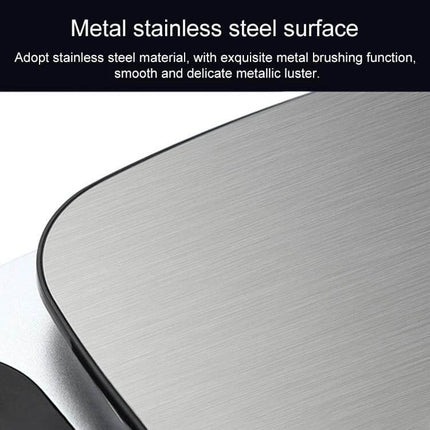 Kitchen Scale 10kg Capacity for Everyday Home Cooking stainless steel surface close-up showing brushed finish and compact design