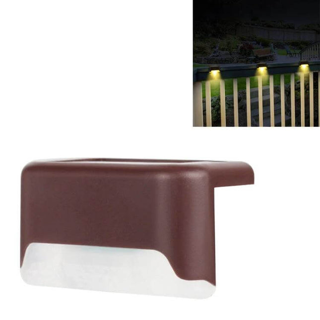 Solar Staircase Light For Outdoors Warm White Stairs Garden - brown IP65 solar LED stair and deck edge light for gardens