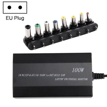 Universal 100W Laptop Charger with Car Adapter and Plugs
