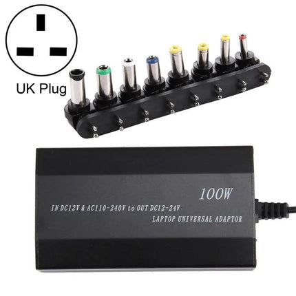 Universal 100W Laptop Charger with Car Adapter and Plugs