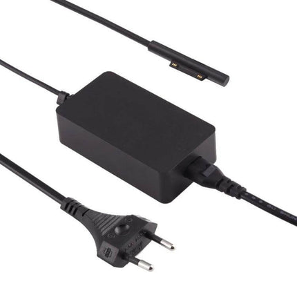 AC Power Adapter for Microsoft Surface Laptops and Tablets - compact black charger with magnetic Surface connector and EU plug