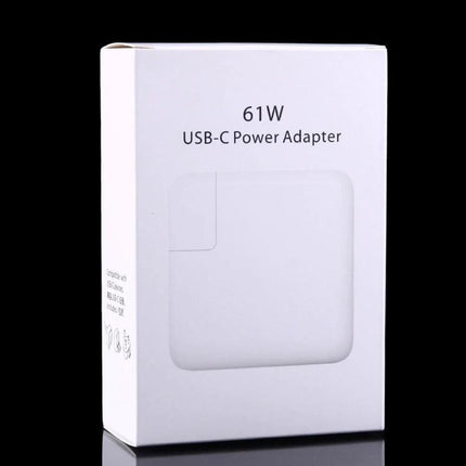 USB Type-C Charger for Daily Travel and Phone Use - compact 61W USB-C power adapter in white retail box, lightweight for commuting and trips