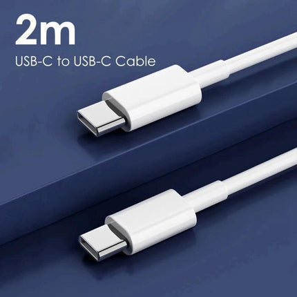 USB Type-C Charger for Daily Travel and Phone Use – compact 2m USB-C to USB-C cable for on-the-go charging