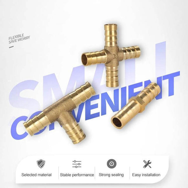 LAIZE 2-Pack Pagoda Y-Type Three-Way Pneumatic Component 12mm brass fittings shown for compact multi-output air distribution