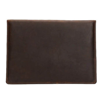 Genuine Leather Protective Sleeve for 13.3 Inch Laptops - dark brown slim leather laptop sleeve