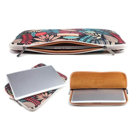 Lisen 14 Inch Laptop Sleeve with Colorful Leaves Design slim protective sleeve with zipper and laptop inside