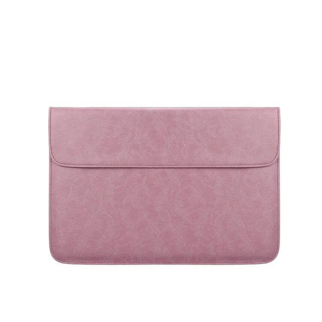PU Leather Laptop Inner Bag with Magnetic Buckle for 13.3 Inch Laptops - slim pink protective sleeve for commuting and travel