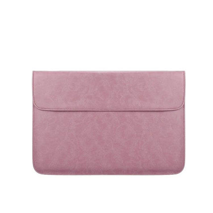 PU Leather Sleeve for 14.1 Inch Laptops with Magnetic Closure - slim pink waterproof shockproof protective laptop cover