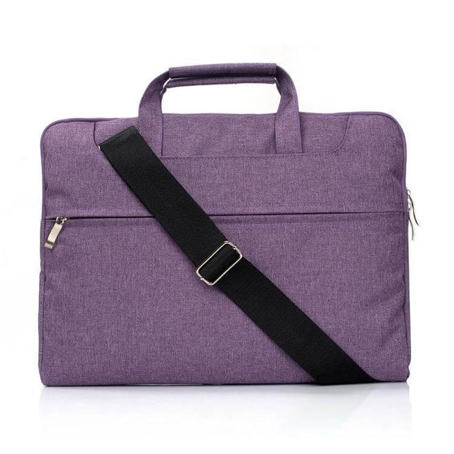 Versatile Protective Bag for 11.6 Inch Laptops and Tablets - purple slim carry case with shoulder strap and top handles