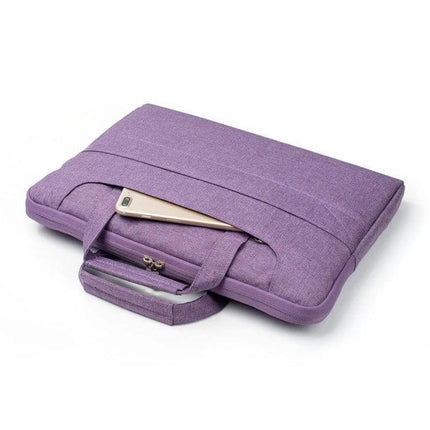 Protective Laptop Bag for 13.3 Inch Devices and Tablets - purple one-shoulder sleeve with phone pocket, padded shock and spill protection