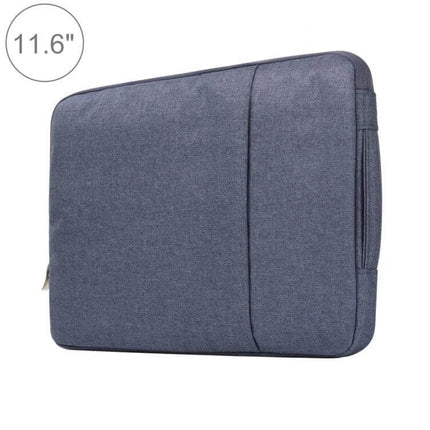 Soft Zipper Pouch for 11.6 Inch Laptops and Everyday Carry - grey flannelette sleeve with zipper and accessory pocket
