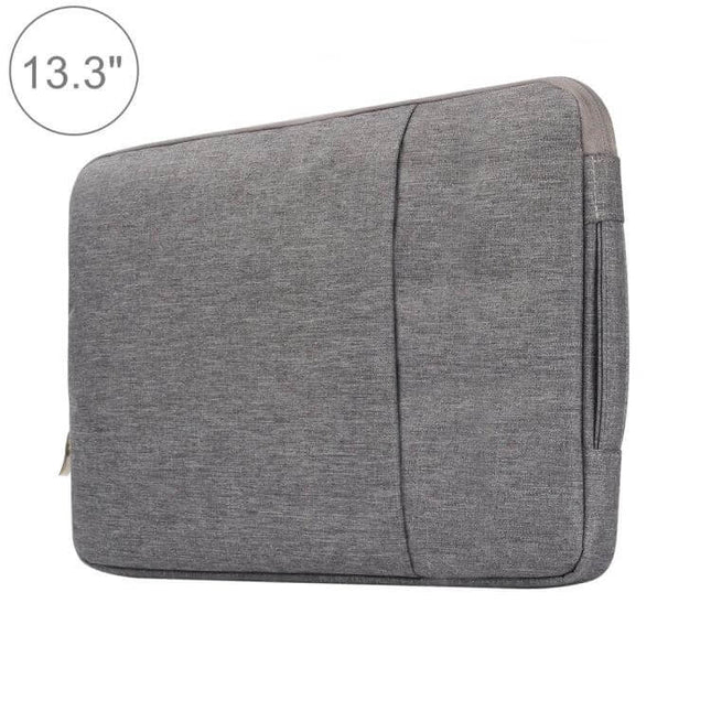 Universal Soft Denim Laptop Pouch for 13.3-Inch Devices in Purple - slim protective sleeve for students, commuters and remote workers