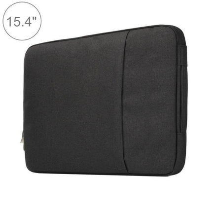 Soft Protective Laptop Case for 15.4 Inch Laptops in Various Colors - black soft flannelette sleeve with front pocket