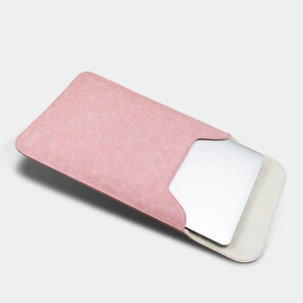13.3 Inch Laptop Case with Versatile Mouse Pad Function - pink PU leather sleeve protecting laptop and doubling as mouse pad