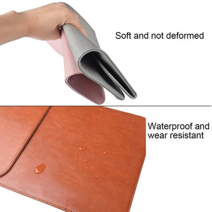 13.3 Inch Laptop Case with Versatile Mouse Pad Function - PU leather waterproof sleeve, soft foldable design and spill resistant surface