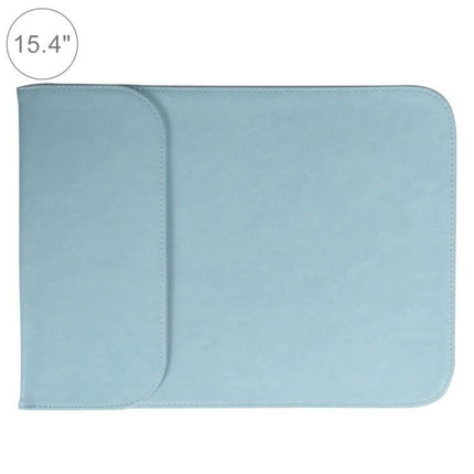 PU Leather Laptop Sleeve for 15.4 Inch Laptops and Mouse Pad Function - light blue protective sleeve that doubles as mouse pad
