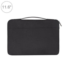 11.6 Inch Laptop Bag for Daily Carry and Essentials – black wear-resistant sleeve with top handle and front pocket for phone, magazines, power bank