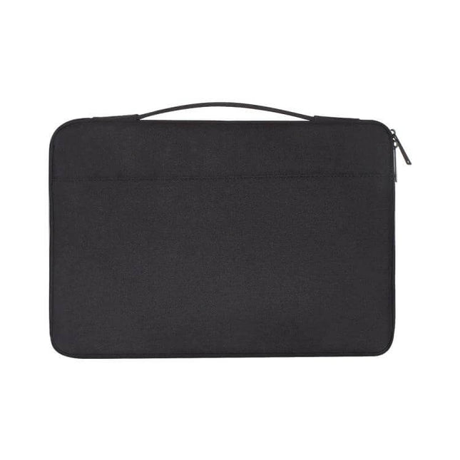 11.6 Inch Laptop Bag for Daily Carry and Essentials - black wear-resistant fabric sleeve with handle, zippered pocket for phone and power bank