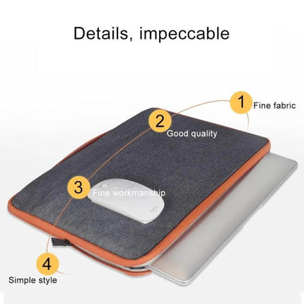 11.6 Inch Laptop Bag for Daily Carry and Essentials - durable wear-resistant fabric sleeve with zipper, protects laptop, phone, power bank and magazines