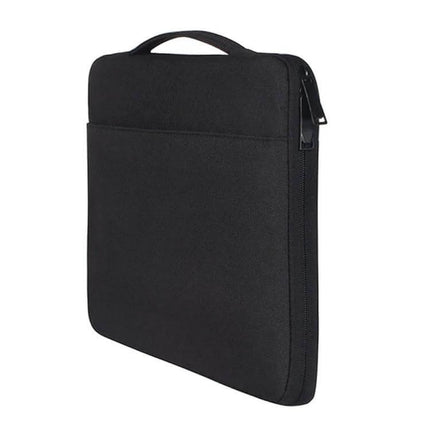 Spacious 13.3 Inch Laptop Bag for Everyday Essentials and Travel - black zippered sleeve with front pocket and top handle