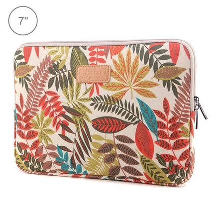 Lisen 7-Inch Sleeve Case with Colorful Leaves Design - durable eco-friendly 7" tablet sleeve protecting from dust spills and light impacts