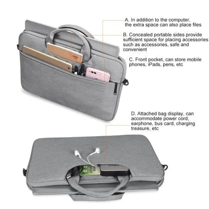 Waterproof Oxford Cloth One-Shoulder Laptop Handbag for 14.1 Inch Devices