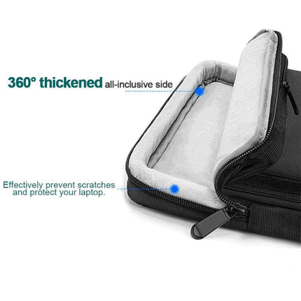 Waterproof Nylon Laptop Bag for 15.6-Inch Laptops with Trolley Strap showing 360° thickened padded interior preventing scratches