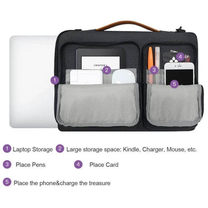Waterproof Nylon Laptop Bag for 15.6-Inch Laptops with Trolley Strap — organized pockets for laptop, charger, phone and accessories