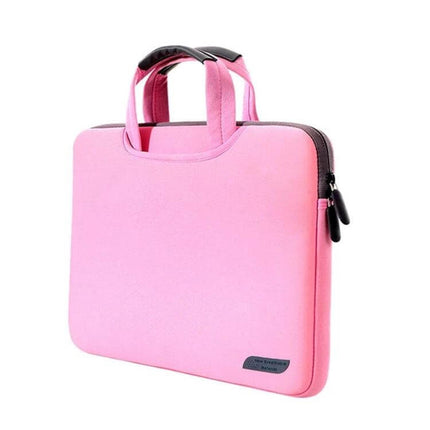 12-Inch Laptop Sleeve Bag for Everyday Portable Protection in pink neoprene with handles and zipper for commuting