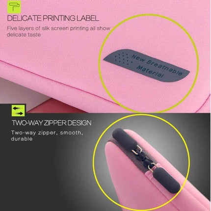 12-Inch Laptop Sleeve Bag for Everyday Portable Protection pink neoprene sleeve with delicate printing label and two-way zipper