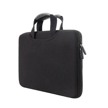 Portable Sleeve Bag for 15.4 Inch Laptops with Air Permeability - black neoprene laptop sleeve with external pocket, zipper and hidden handle