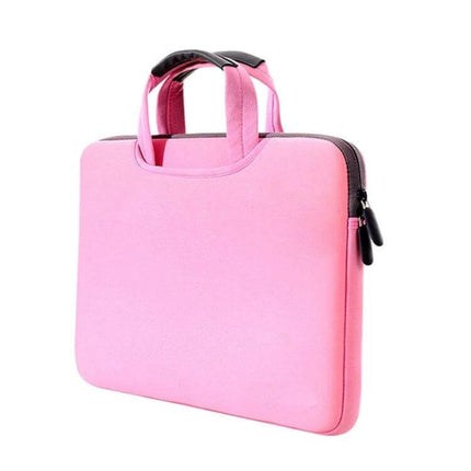 Portable Sleeve Bag for 15.4 Inch Laptops with Air Permeability - pink lightweight laptop sleeve with hidden handle and external pocket