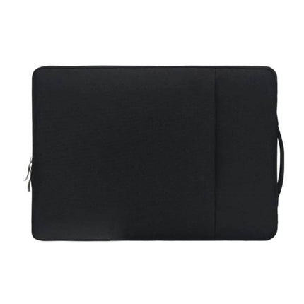 POFOKO Denim Business Laptop Bag for 12.5-13 Inch Laptops - black denim sleeve with retractable handle, double compartments and zip protection