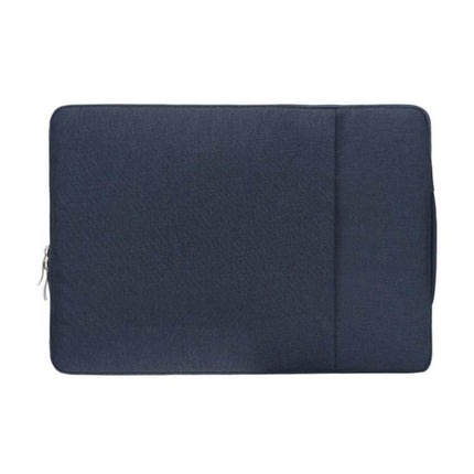 POFOKO Denim Business Laptop Bag for 12.5-13 Inch Laptops - navy denim sleeve with double compartments and zipper protection